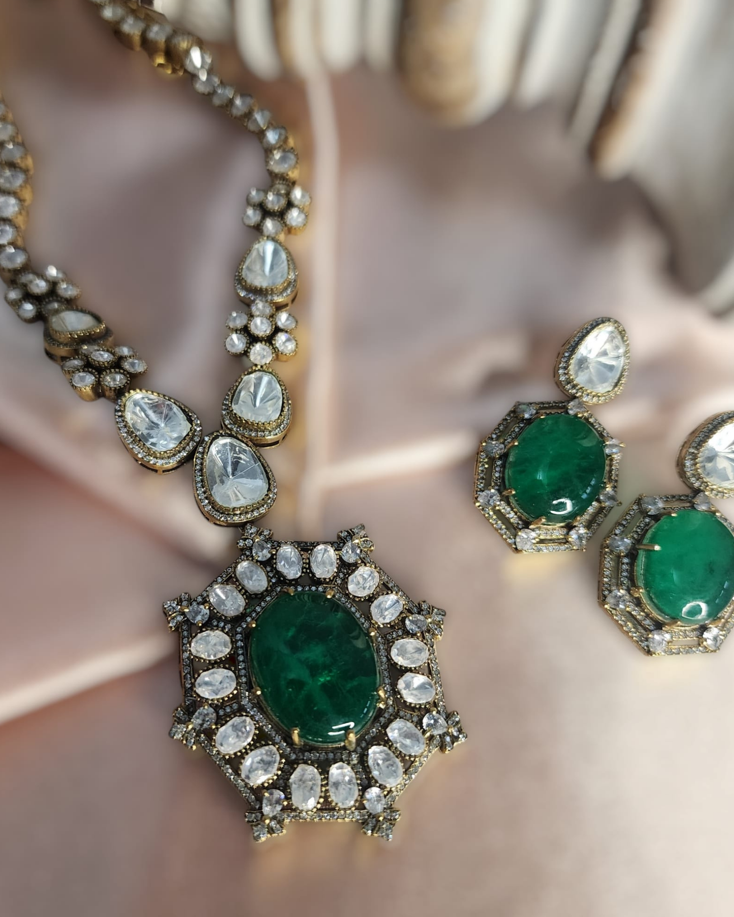 Premium Pota Doublet Stone Necklace
