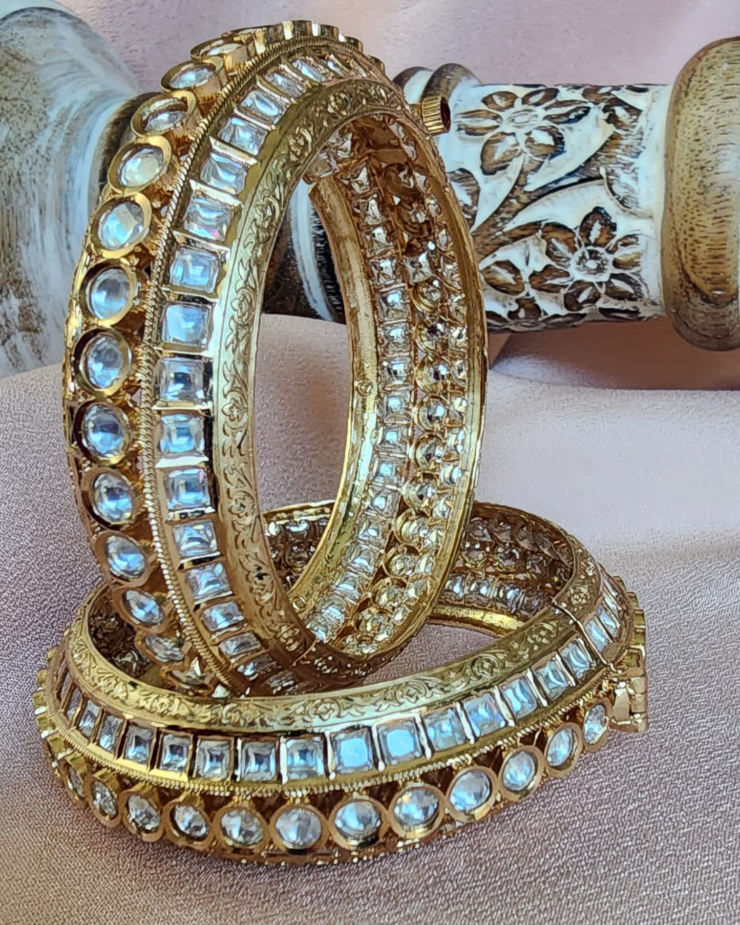 Tyaani Kundan inspired Gold Plated Kada