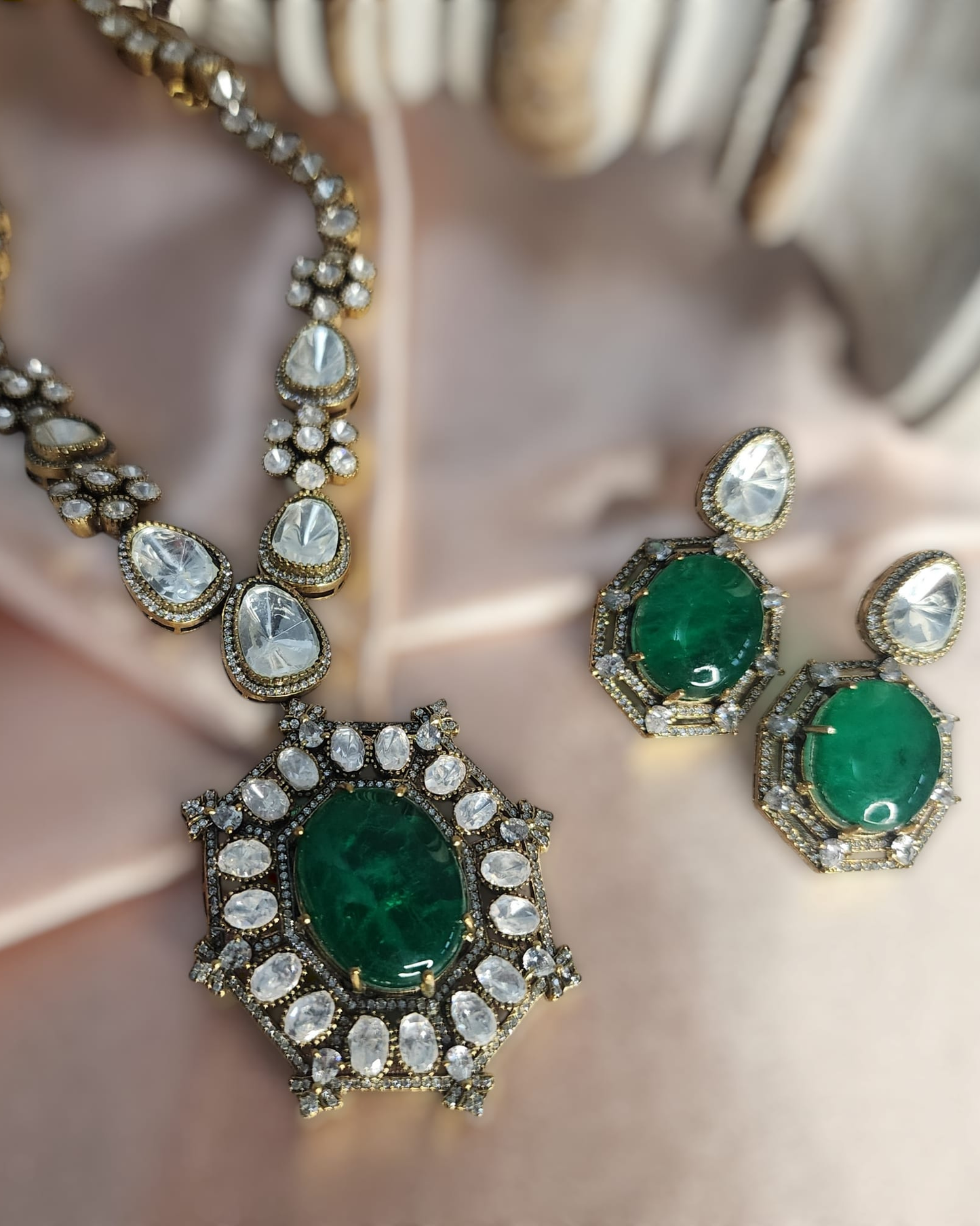 Polki Moissanite doublet set