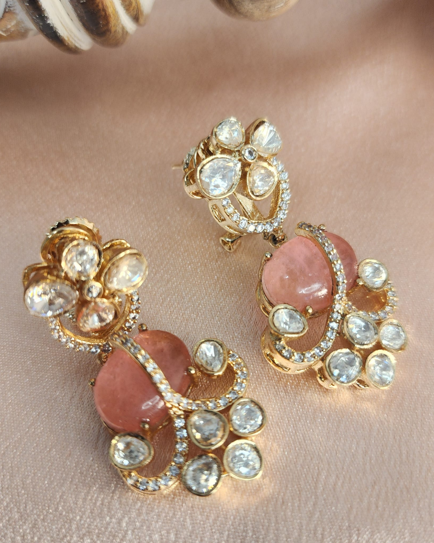 Moissanite Pota Stone Earrings Jaipur