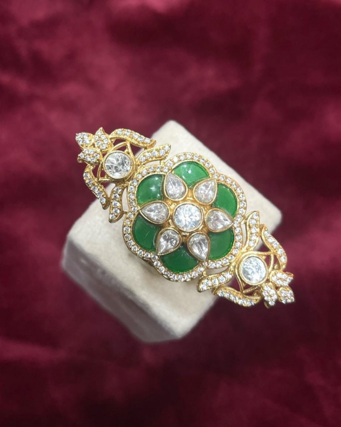 Moissanite Kundan Ring