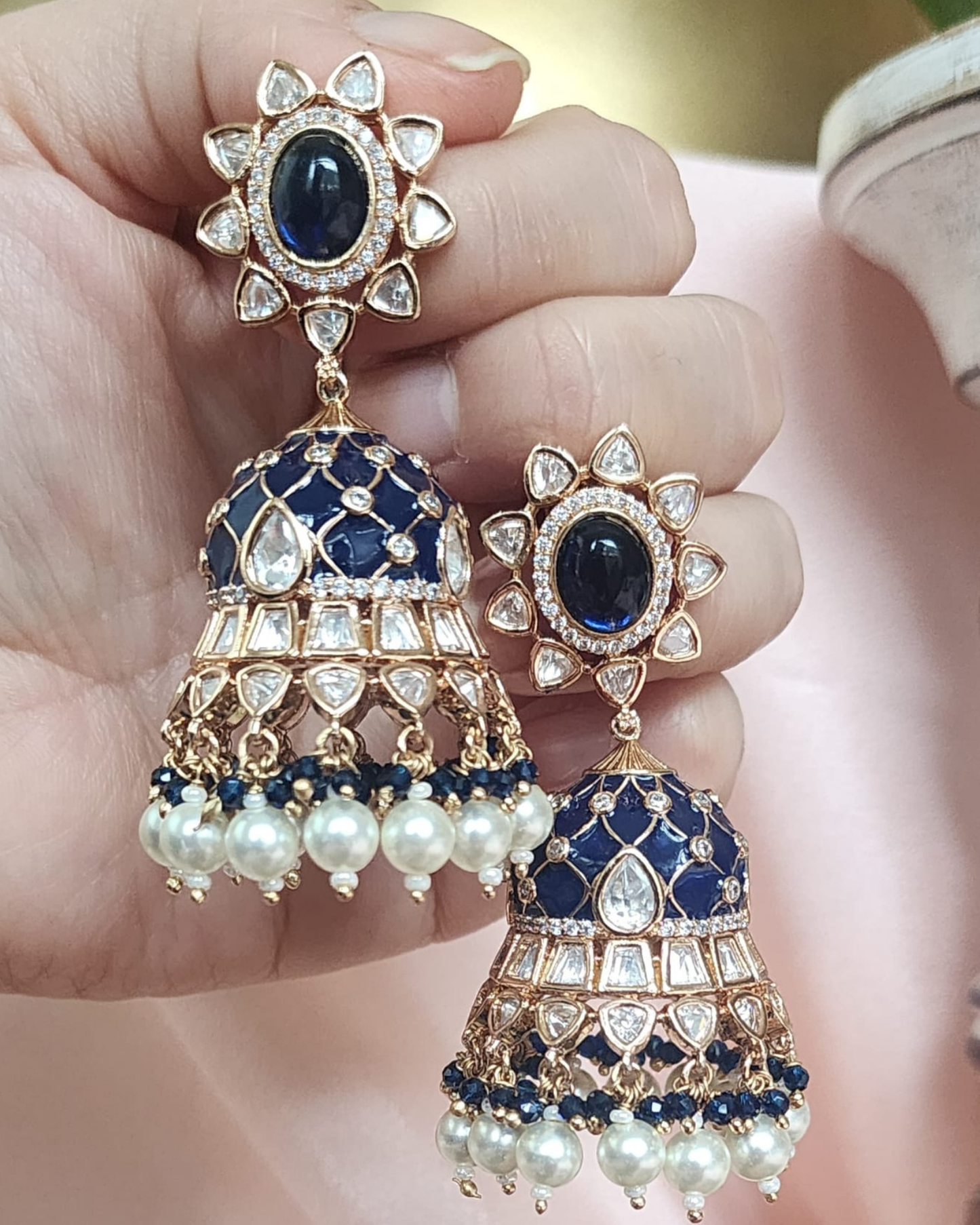 Epoxy Kundan Jhumka