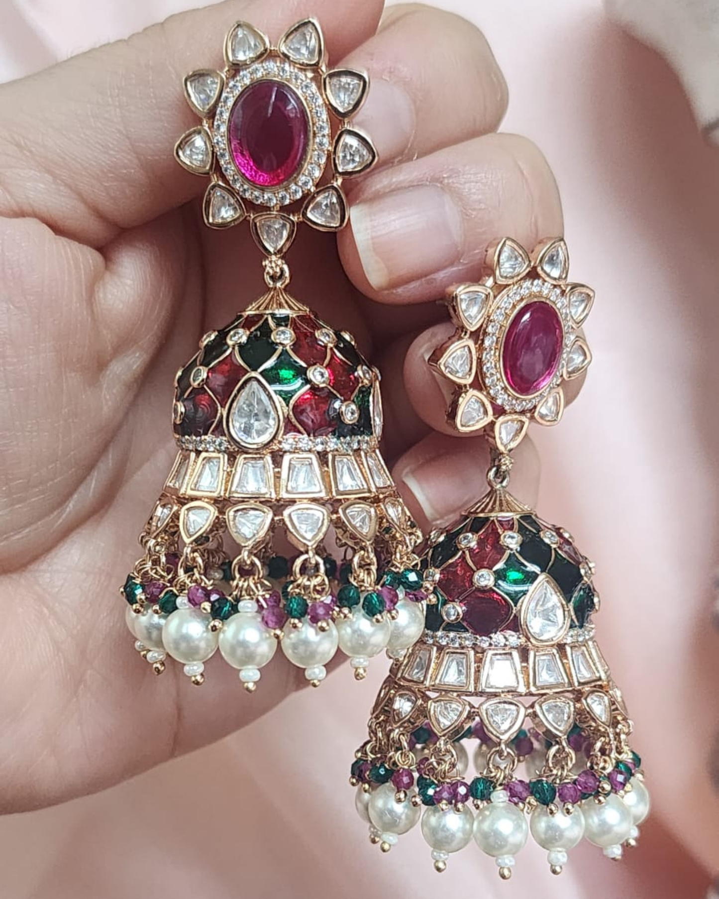Kundan Jhumka earrings