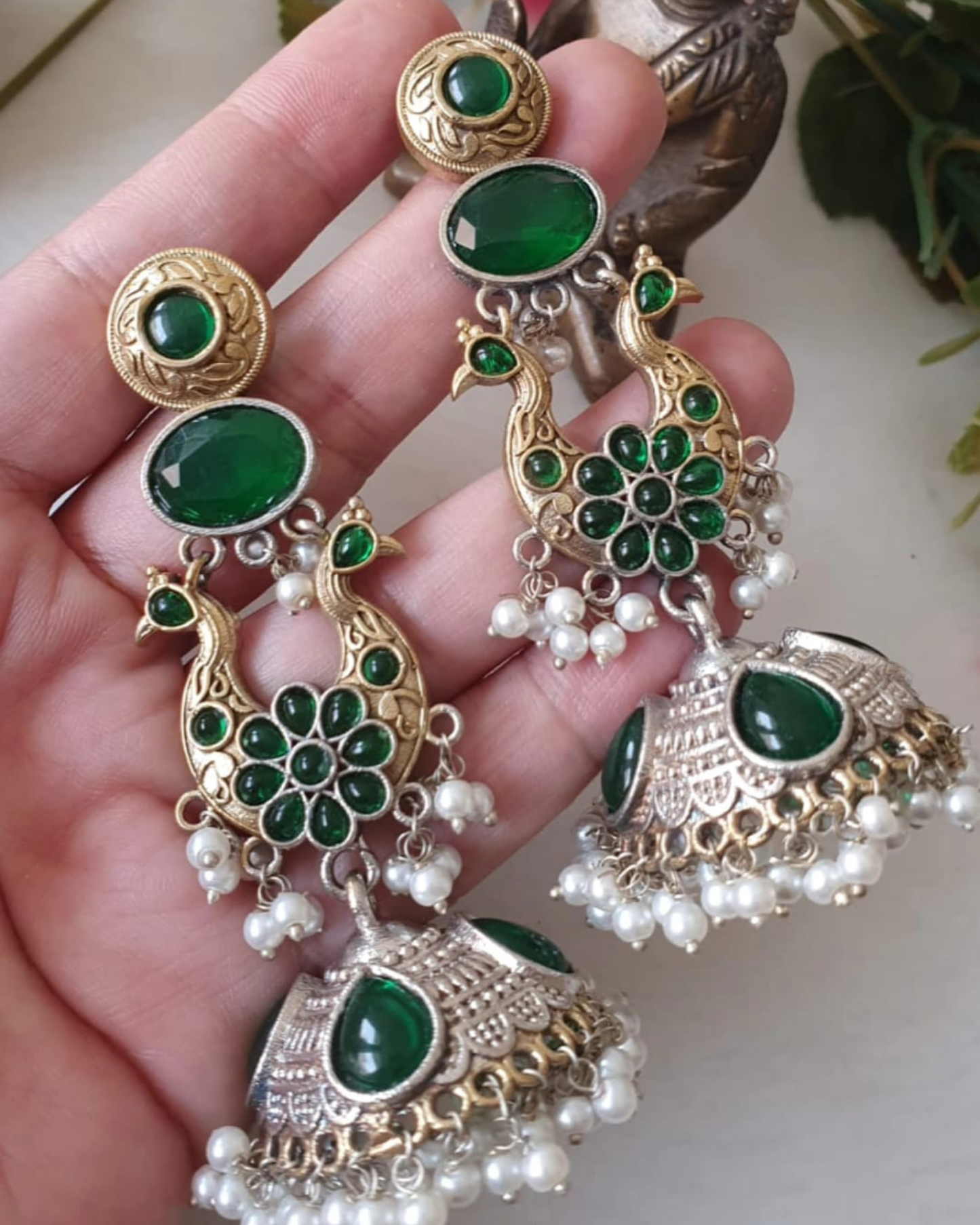 Silver-Plated Drop Earrings