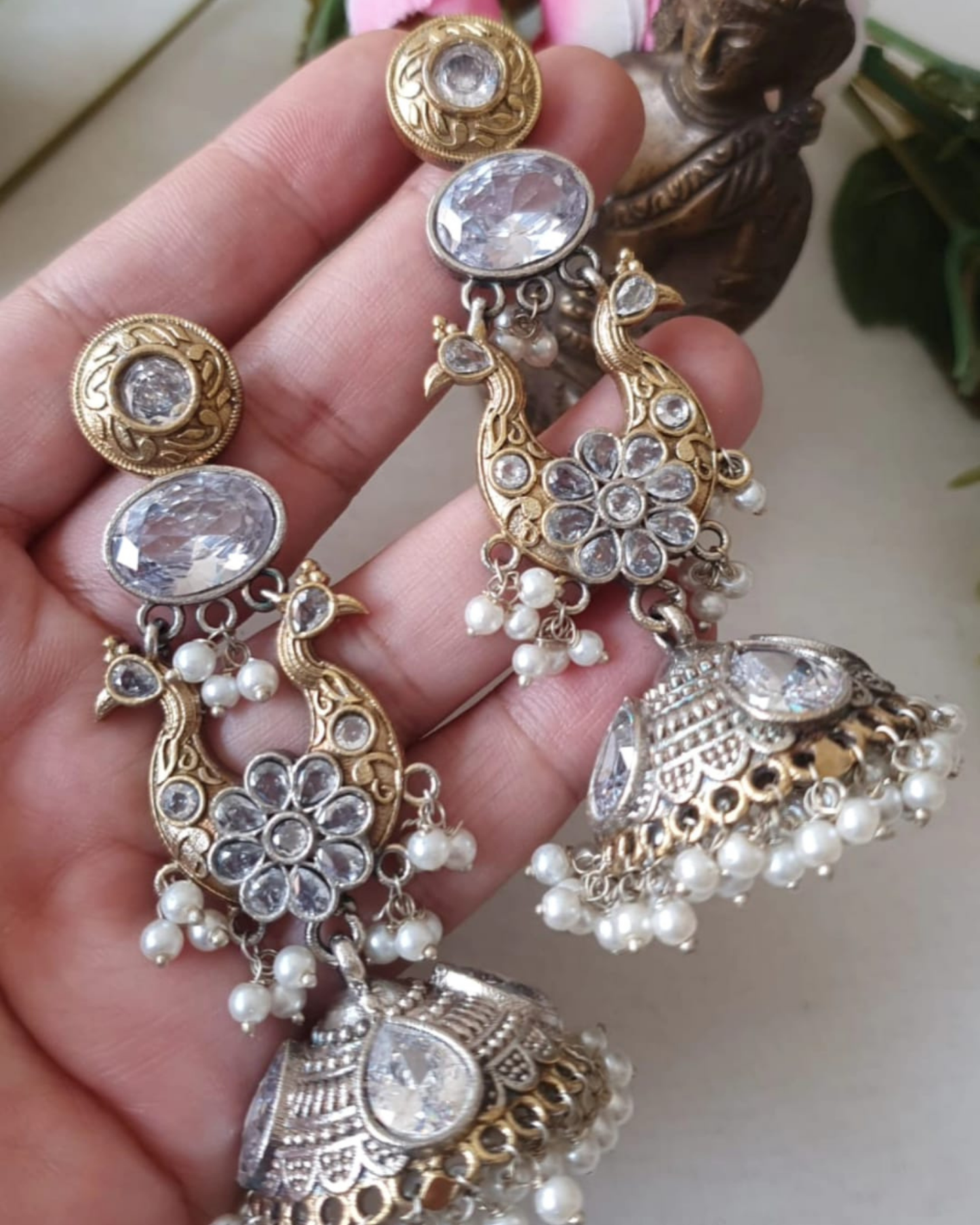 Gorgeous German Silver Jhumkas
