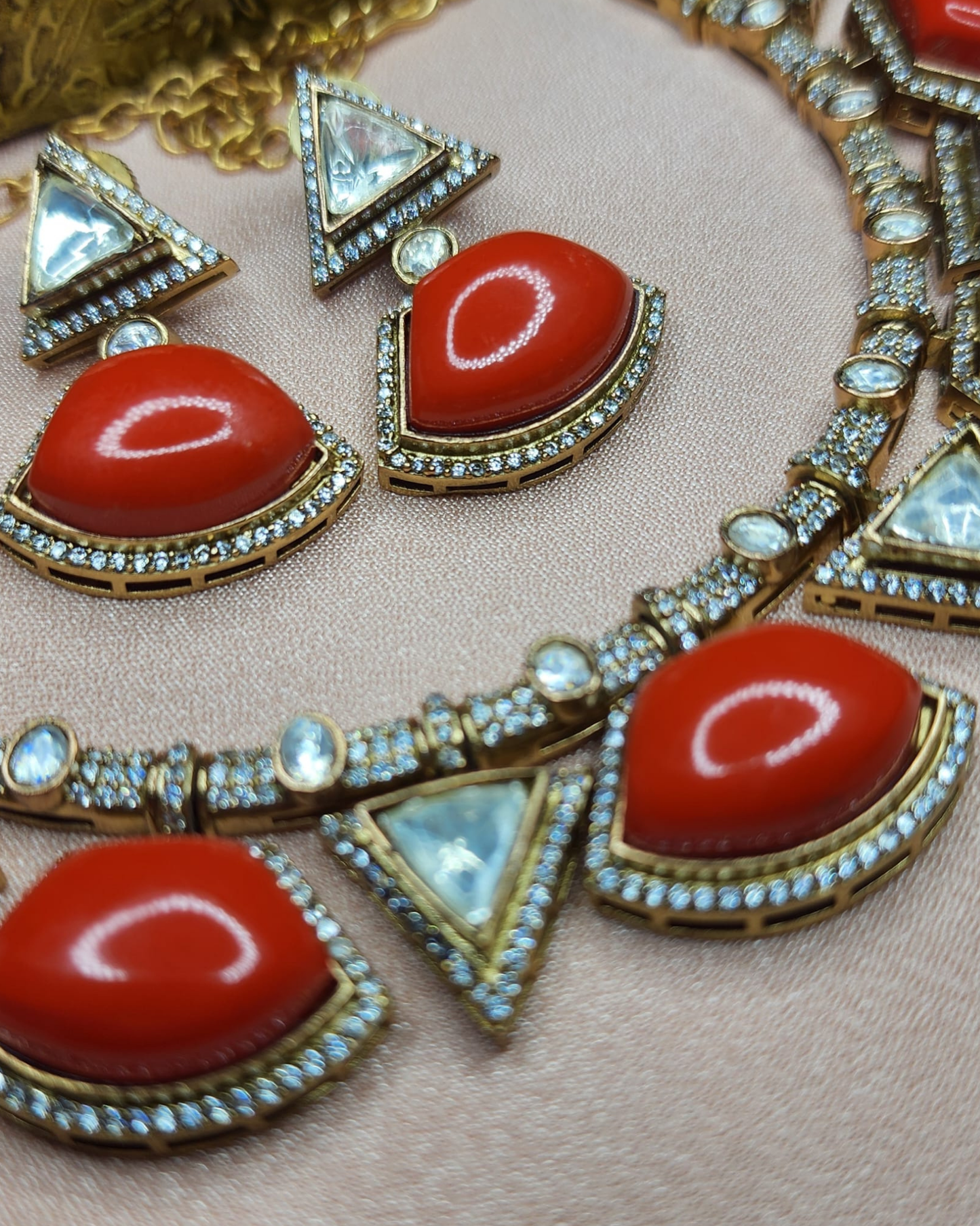 Moissanite Necklace with pota stones