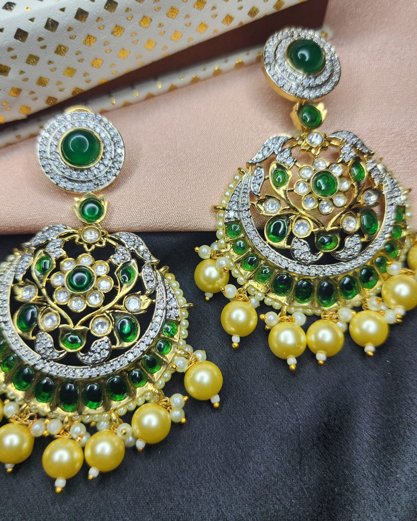 kundan chandbali earrings