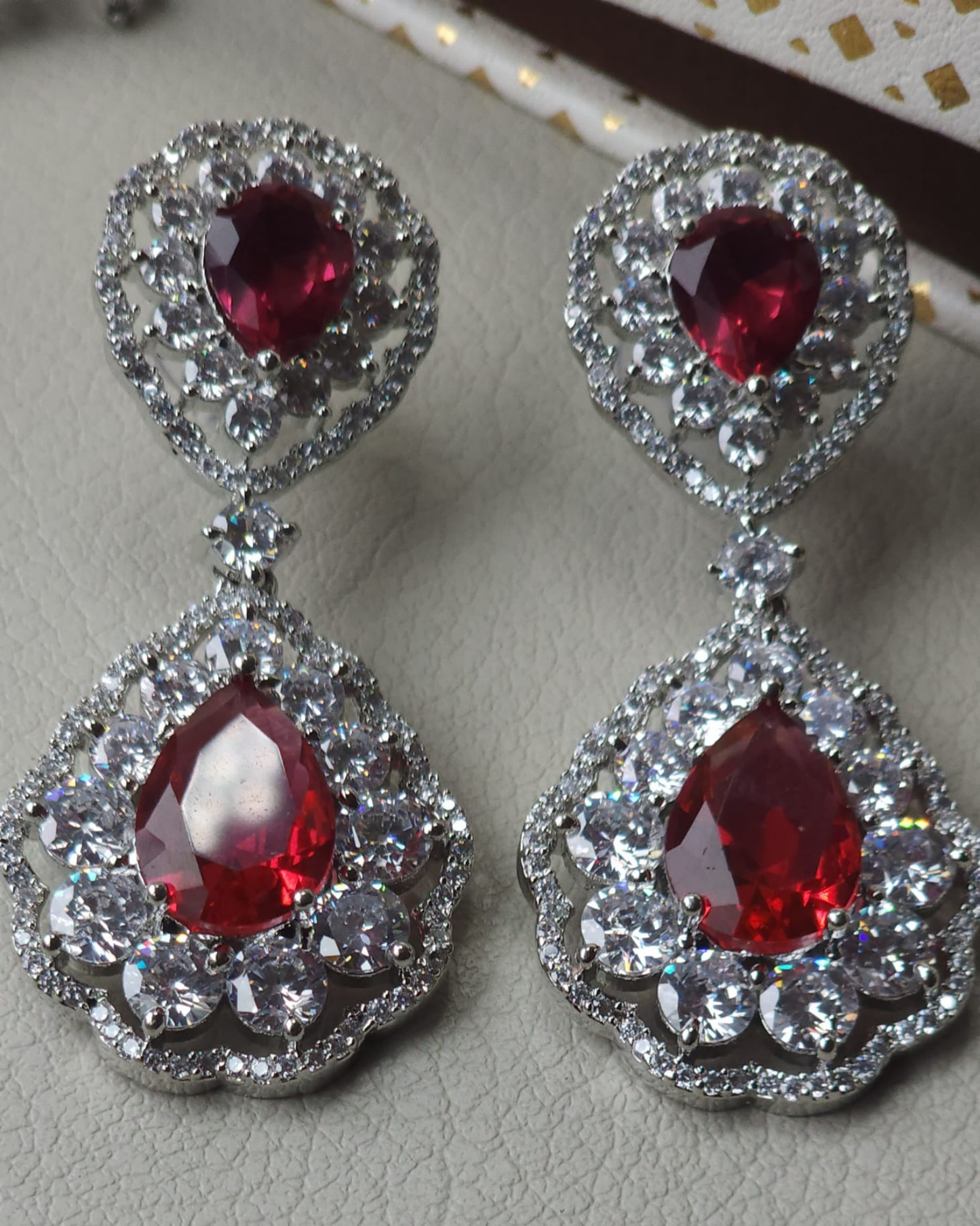 Cubic Zirconia or American Diamond Earring