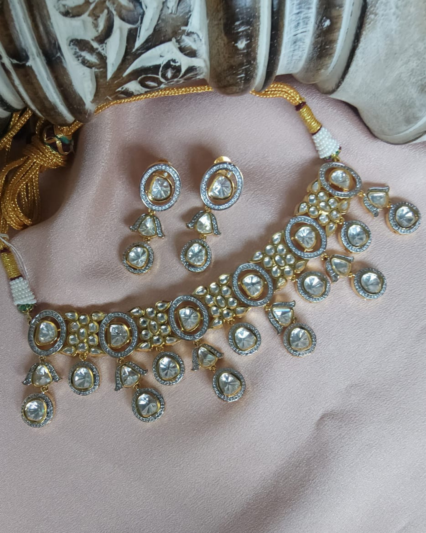 Gold-Plated Kundan Necklace Set