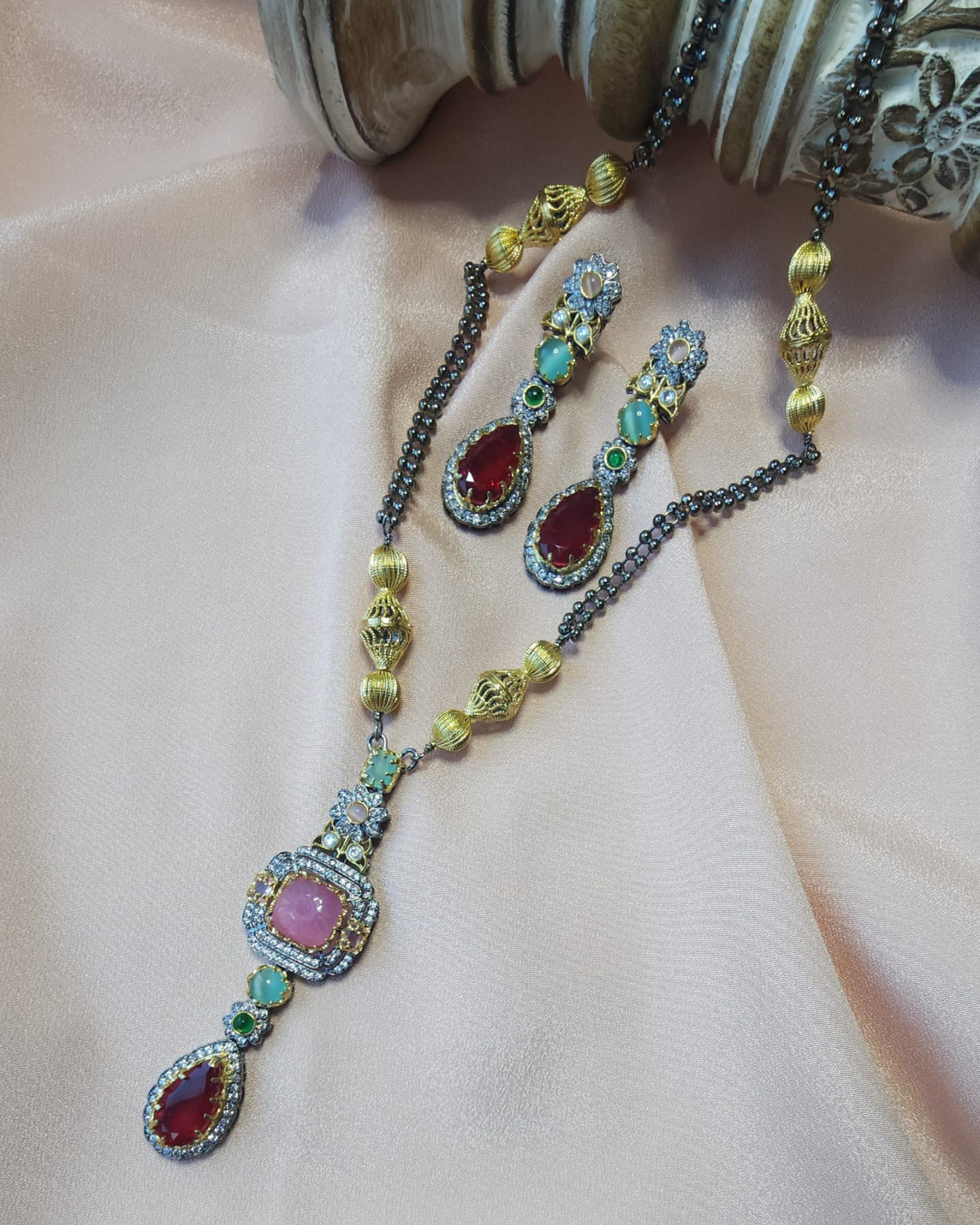 Gold stone mala set